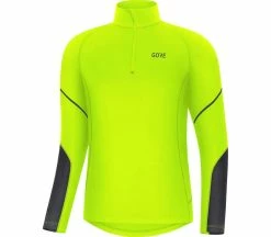 GOREWEAR Mid Zip Hommes Longsleeve | KELLER SPORTS [FR] Neon Yellow/black