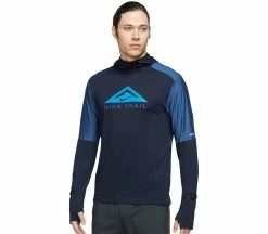 NIKE Dri-FIT Trail Hommes T-shirt à Manches Longues | KELLER SPORTS [FR] OBSIDIAN/DK MARINA BLUE/LASER BLUE