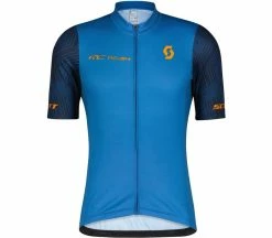 SCOTT RC Team 10 Hommes Maillot Vélo | KELLER SPORTS [FR] Storm Blue/copper Orange